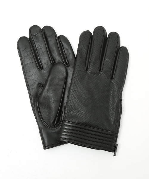 5351 POUR LES HOMMES レザーグローブ パイソン リアルレザー 5351