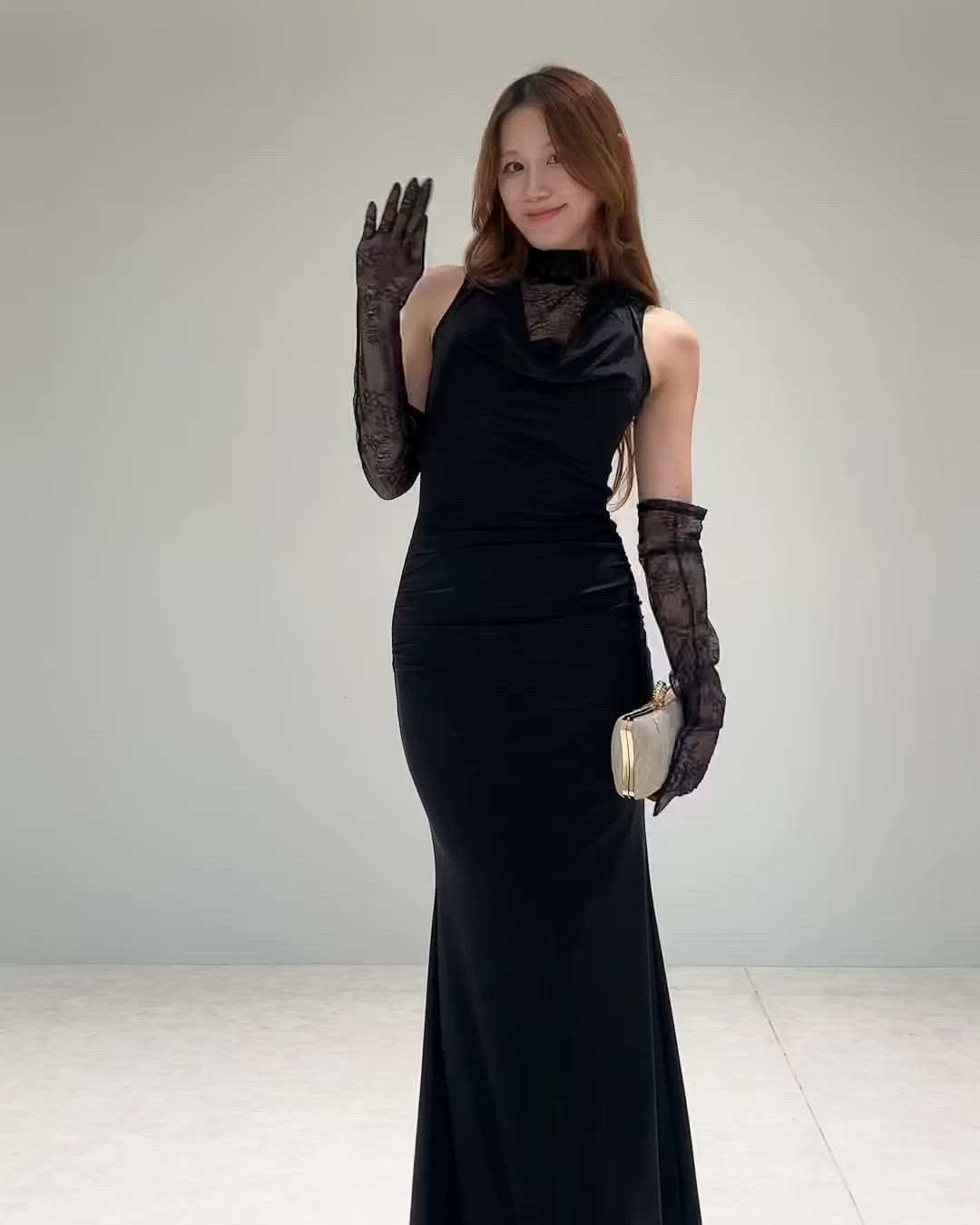 セール】【LEJA LUXE】2WAYシアーレースグローブクラシックブラック