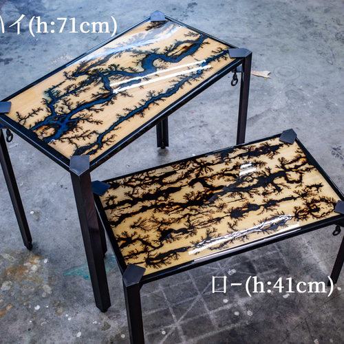 桜のレジンテーブルVol.1「桜吹雪」（ローテーブル） ローテーブル