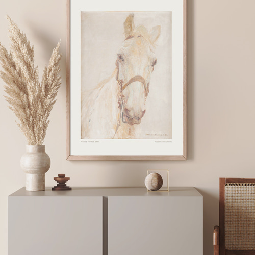 白馬 Hans Kohlschein アートポスター 名画 絵画 ポスター アート
