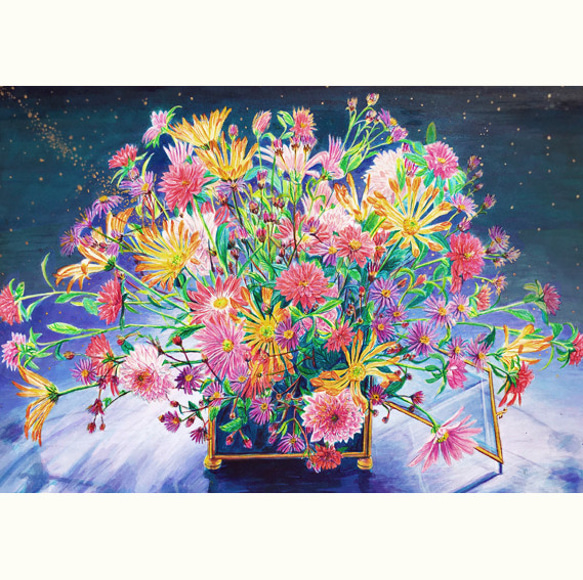 額装絵画☆画商から版画化された花の絵 リトグラフ 版画 水彩画