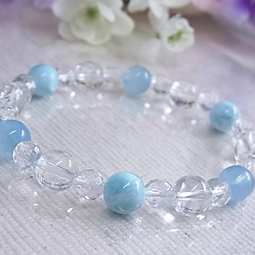 ゆきりんぐ様♥️ラリマー＆トロレアイト人魚・アクアマリンさざれ