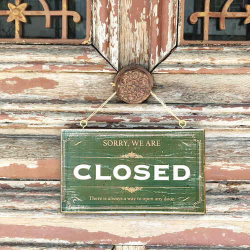 アンティーク風 エイジング加工 オープンクローズ 看板（OPCL-001RG