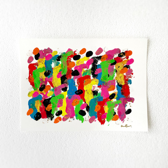 Awake!」 カラフル キラキラ ラメ アクリル画 抽象画 絵画 絵画 ao