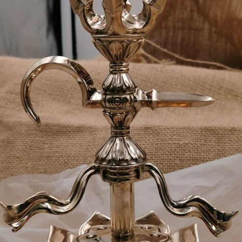 仏教美術 法器 五鈷金剛鉤 杵 青銅製 密教パワー 法具 19cm その他置物