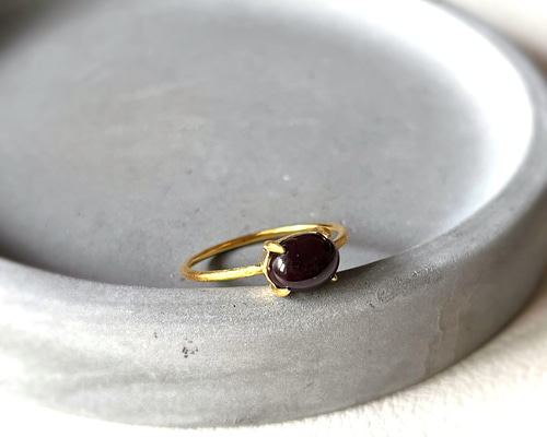 天然石 ゾイサイト ガーネット ジルコン リング 指輪 K18天然石リング