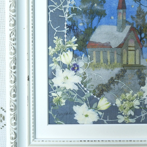 クリーマ限定クリスマス2023 押し花 押し花額 押し花アート