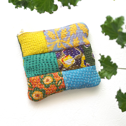 アンティーク ビンテージ インド サリー シルク パッチワーク 継ぎ接ぎ