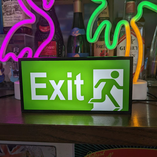 非常口 災害 避難経路 出口 EXIT アメリカン ミニチュア サイン ランプ