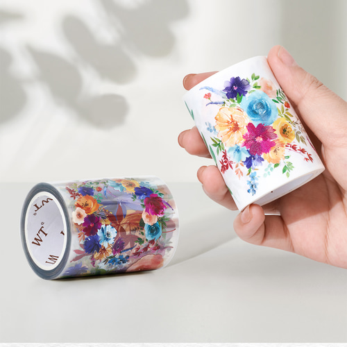 巻売 539☆ 海外 マスキングテープ マステ PET 装飾 花 人物 虹光