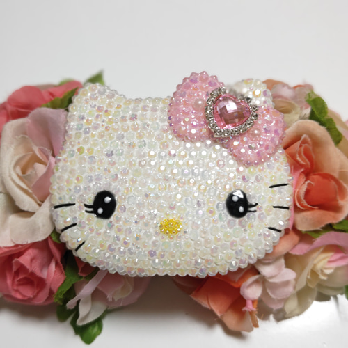 ☆キティちゃん☆オリジナルミラーコームキラキラデコ☆ハンドメイド