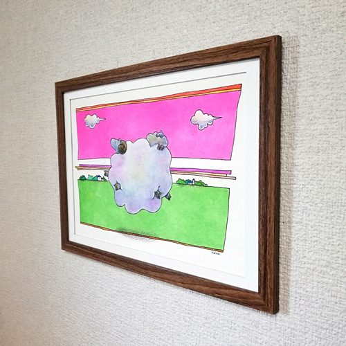 額絵 （手作り刺繍）羊の親子 額絵 （手作り刺繍）羊の親子