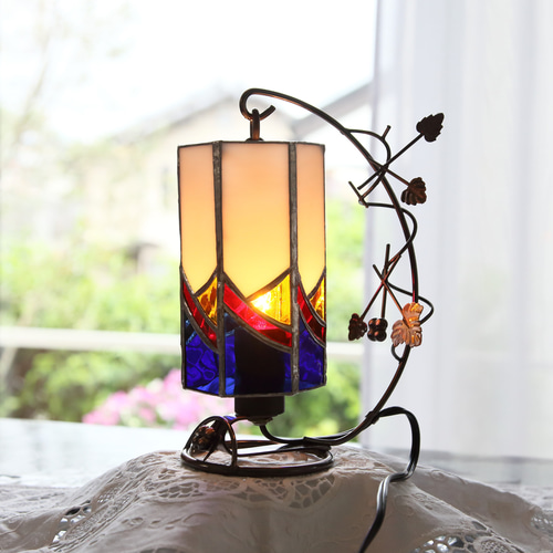 ステンドグラス 吊りランプ （六角形） スタンドライト・テーブル