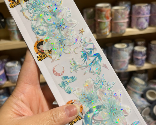 ♡SALE♡ 1588 贝壳光 6cm×10m 清冷月光 海外マスキングテープ