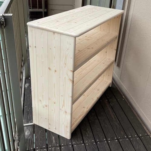 ビックサイズ ホワイト（ワトコオイル） ワイドGタイプ おもちゃ棚 絵