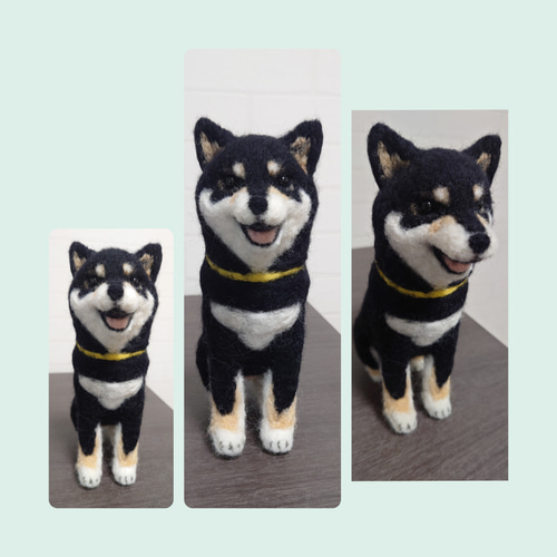 柴犬羊毛 羊毛フェルト ハンドメイド 黒柴 羊毛フェルト allenkuro48