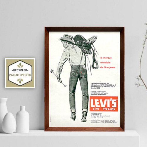 リーバイス ジーンズ 1960年代 ヴィンテージ 雑誌 広告 額付 ポスター