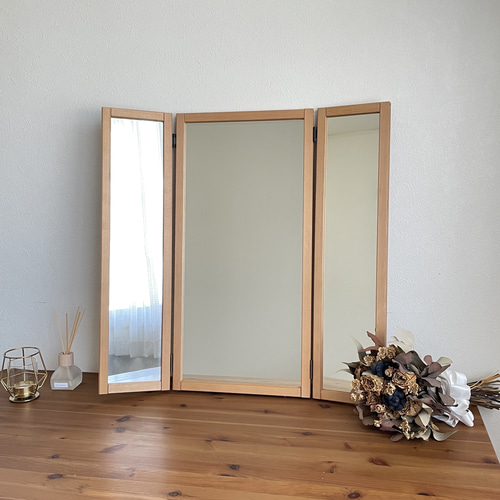 日本製】三面鏡 鏡台 ドレッサー アンティーク ドレッサー・ミラー