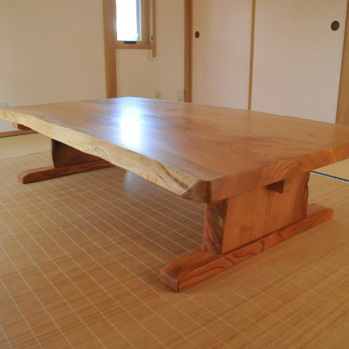 teaページ】一枚板 座卓 ローテーブル 天然木 136cm 直接引取可 tea