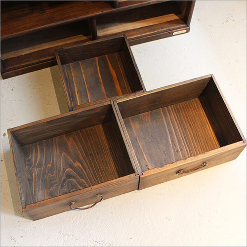 欅 茶箪笥 中古 木製 タンス チェスト アンティーク 和風 飾り棚 和風