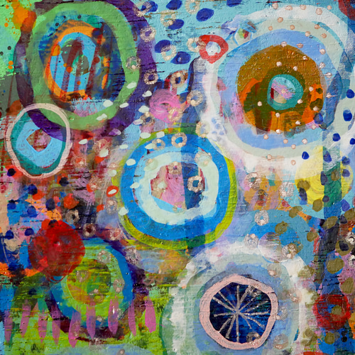 点描 抽象画 手書き肉筆