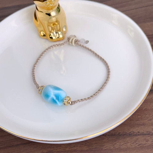 天然無処理 ラリマー デザイン ブレスレットNo650 ブレスレット 天然石