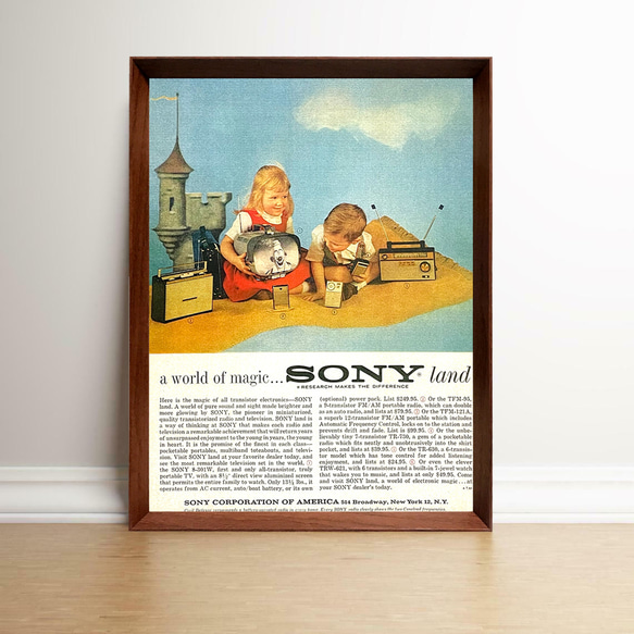 ソニー 1960年代 アメリカ ヴィンテージ 雑誌 広告 額付 ポスター