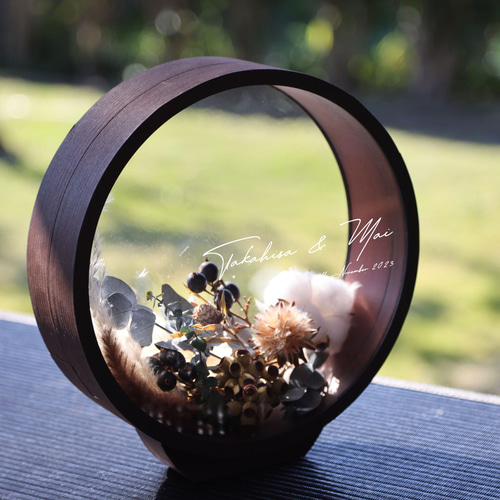 まんまる曲げわっぱの金魚鉢風ウェルカムボード ウェルカムボード aimm