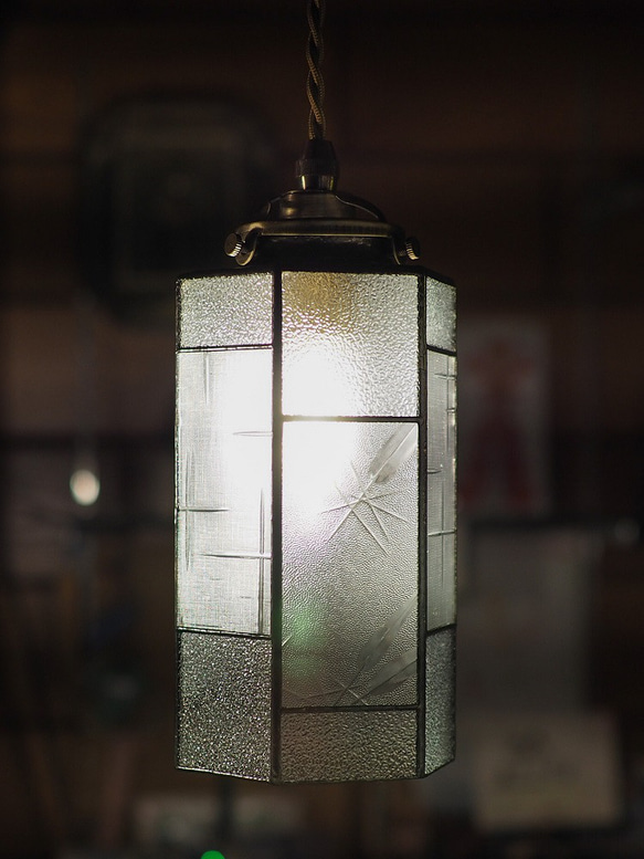 A280-53 アンティーク ステンドグラス吊り下げ照明器具 吊り下げランプ