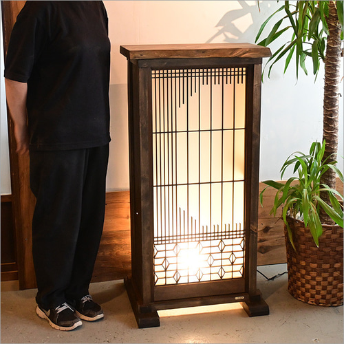 古材と書院を使ったオリジナルフロアライト リメイク 玄関 和モダン