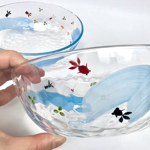 hiro【1点限り】巨大 金魚鉢 楕円 花柄 シノワズリ 金魚柄 hiro【1点