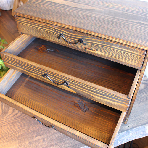 小引き出し アンティーク 木製 おしゃれ 4段 小物収納 卓上 木箱 無垢