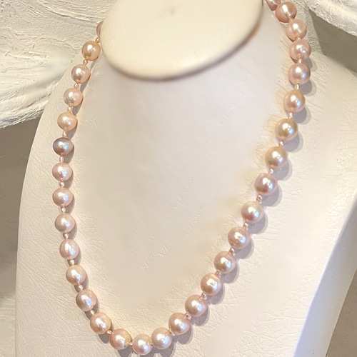 本真珠淡水パールネックレス45センチ＊ナチュラルピンク ネックレス