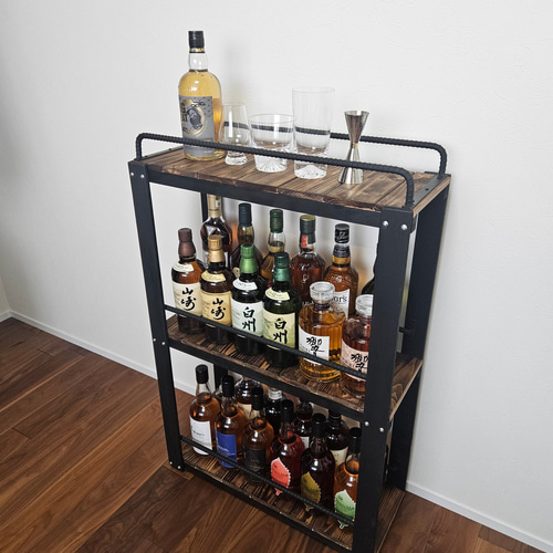 ウィスキーラック 男前インテリア 棚 インダストリアル 収納 お酒 多肉