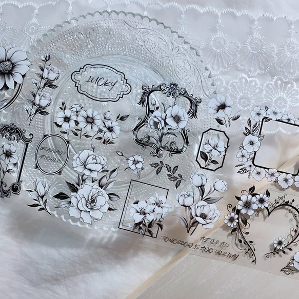 コラージュ素材 海外 マスキングテープ 花 フラワー 切り売り