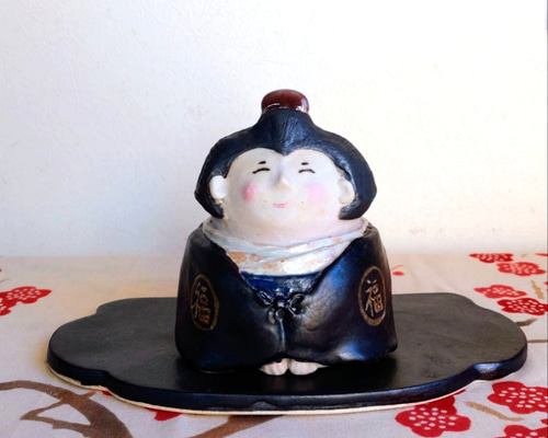 陶人形 「福呼ぶお多福さん」 PARTー3 縁起物 置物 お正月飾り その他