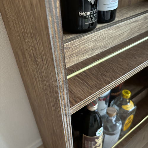 バーシェルフ（ウイスキーラック2段28本収納）W653 D215 H870 棚