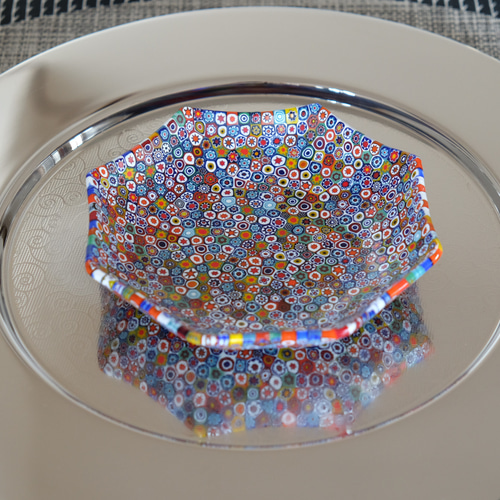 MURANO】ITALY☆ムラノ ミルフィオリ 盛皿 お碗 プレート 皿