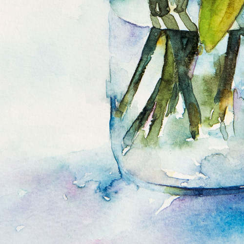 期待を秘めて】水彩原画 一点物 額縁付き 豪華プレゼント付き 絵画