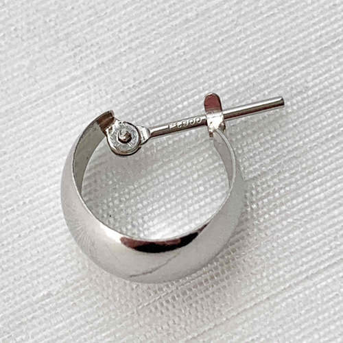 プラチナ【7×10mm 月甲フープピアス】Pt900刻印入 日本製 ペア ピアス