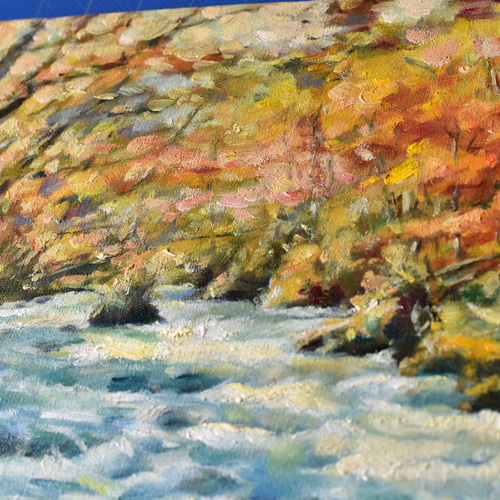 空の油絵【今宵の紅】1点物の原画◇作者サイン入り/円