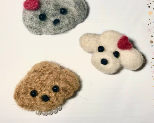 羊毛フェルト トイプードル kuj おまとめ2点 羊毛フェルト トイ