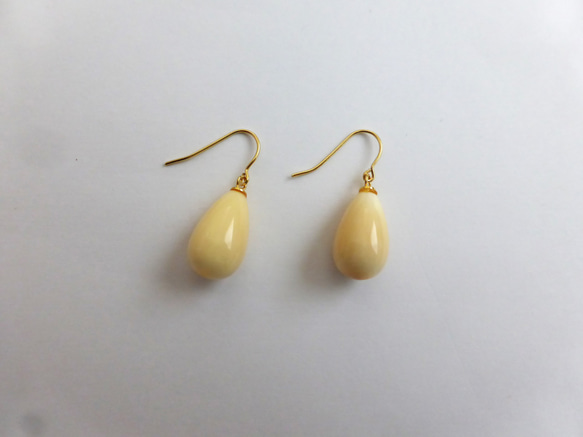 マッコウクジラ歯 雫ピアス ネックレス・ペンダント マテリアル