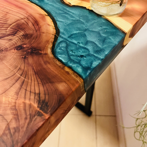 ポプラ レジンテーブル ソファテーブル リバーテーブル サイドテーブル