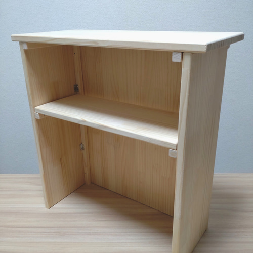 完成品☆折りたたみできる レジカウンター 収納棚付