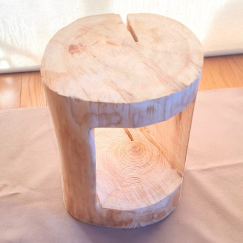 いい香り 東濃ひのき くり抜き シンプル 丸太スツール オーガニック
