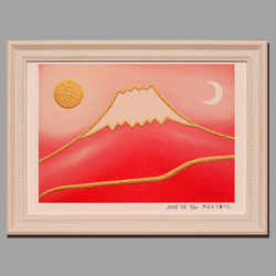 7枚限定A3パネル額装品○和紙にAIアート桜富士山日本和歌○がんどう