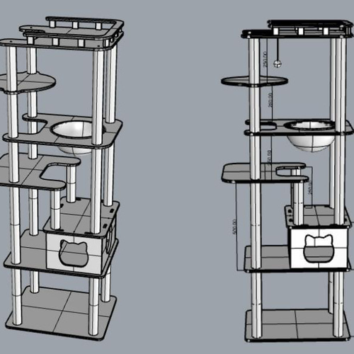 2025新型 キャットタワー 木製 宇宙船カプセル 展望台 多頭飼い 大型猫