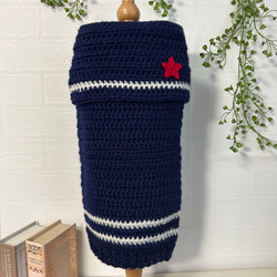 犬服 ハンドメイド 冬服 肉球ニット♡水色×ピンク ダックス ペット服