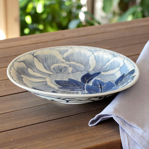 古伊万里染付牡丹6寸皿3枚 中皿 antique art nozomi 通販 18205960